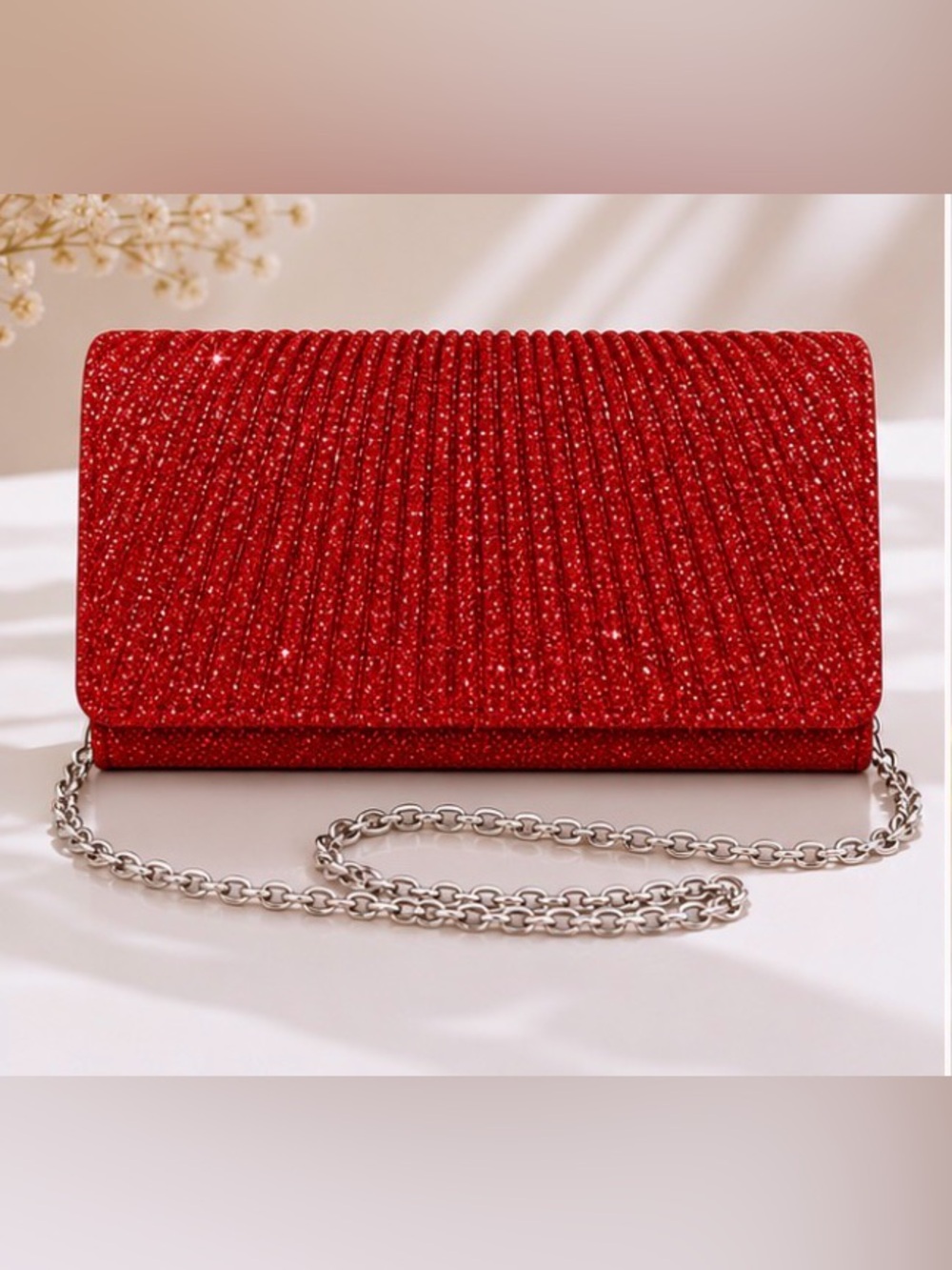Red Rhinestone Glam Clutch Bag ✨❤️ Evening Wedding Formal Purse